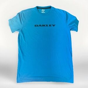 Oakley Men’s Size S Blue Cotton Short Sleeve Regular Fit Crew-Neck T-Shirt Logo